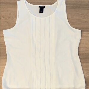 Ann Taylor White Sleeveless Blouse